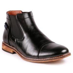 Metrocharm MC148 Black Slip On Chelsea Boot